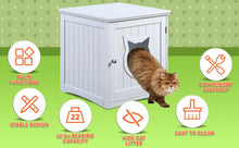 Load image into Gallery viewer, Cat House Side Table, Nightstand Pet House, Litter Box Enclosure