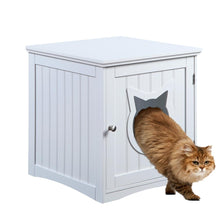 Load image into Gallery viewer, Cat House Side Table, Nightstand Pet House, Litter Box Enclosure