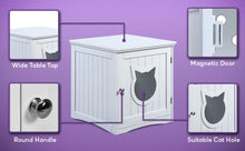 Load image into Gallery viewer, Cat House Side Table, Nightstand Pet House, Litter Box Enclosure