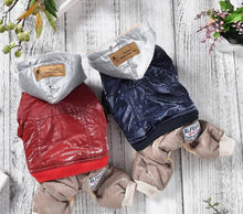 Load image into Gallery viewer, Leather Luxury Dog Overalls – Winter Parka for Small & Medium Dogs