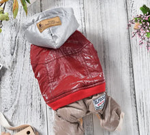 Load image into Gallery viewer, Leather Luxury Dog Overalls – Winter Parka for Small & Medium Dogs
