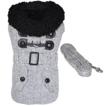 Load image into Gallery viewer, Grey Herringbone Designer Coat ā Fashionable & Warm