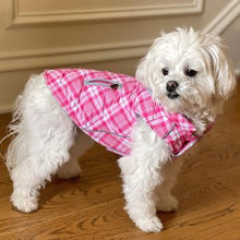 Load image into Gallery viewer, Weekender Dog Sweatshirt Hoodie - Pink & White Plaid Flannel