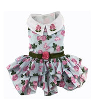 Load image into Gallery viewer, Pink Rose Dress with D-Ring and Matching Leash