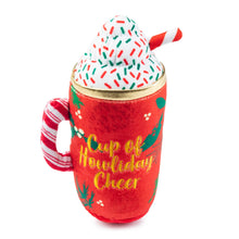 Load image into Gallery viewer, Howliday Cheer Mug Plush Dog Toy – Festive Christmas Dog Toy with Squeaker