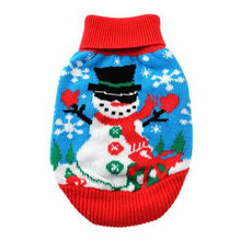 Load image into Gallery viewer, Combed Cotton Ugly Snowman Holiday Dog Sweate
