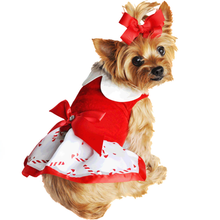 Load image into Gallery viewer, 🎀 Holiday Dog Harness Dress – Candy Canes