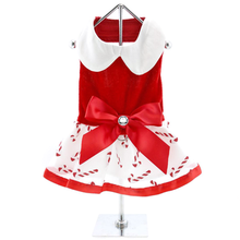 Load image into Gallery viewer, 🎀 Holiday Dog Harness Dress – Candy Canes