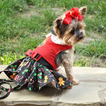 Load image into Gallery viewer, π Holiday Dog Harness Dress β Gingerbread