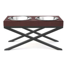 Load image into Gallery viewer, The Woodsman Dog Diner – Elevated Hardwood & Steel Dog Feeder