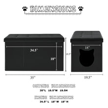 Load image into Gallery viewer, Designer Cat Litter Box Enclosure Hidden Washroom Bench Ottoman