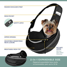 Load image into Gallery viewer, Pet Carrier Expandable Sling For Small Dogs And Cats Black: Red
