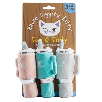 Snuggly Cup 3-Pack Organic Catnip Toys (Teal, Ivory, Blush)