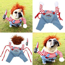 Load image into Gallery viewer, Chucky Paws: The Deadly Doll Dog Costume
