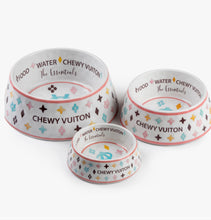 Load image into Gallery viewer, White Chewy Vuiton Bowl Set
