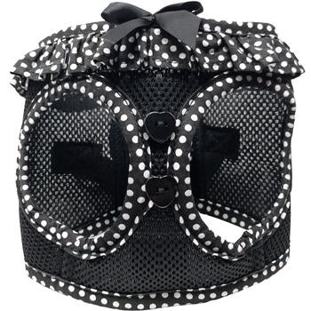 American River Choke Free Dog Harness Polka Dot Collection Black and White Polka Dot