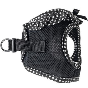 American River Choke Free Dog Harness Polka Dot Collection Black and White Polka Dot