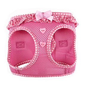 American River Choke Free Dog Harness  Pink and White Polka Dot