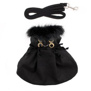 Wool Fur-Trimmed Dog Harness Coat