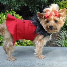 Load image into Gallery viewer, Wool Fur-Trimmed Dog Harness Coat - Red
