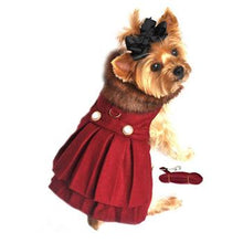 Load image into Gallery viewer, Burgundy wool coat with D-Ring and matching Leash
