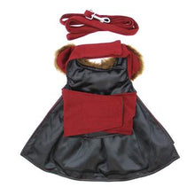 Load image into Gallery viewer, Burgundy wool coat with D-Ring and matching Leash
