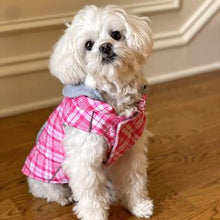 Load image into Gallery viewer, Weekender Dog Sweatshirt Hoodie - Pink &amp; White Plaid Flannel
