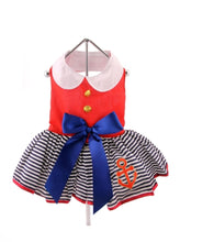 Load image into Gallery viewer, All Paws on Deck! Nautical Dog Dress
