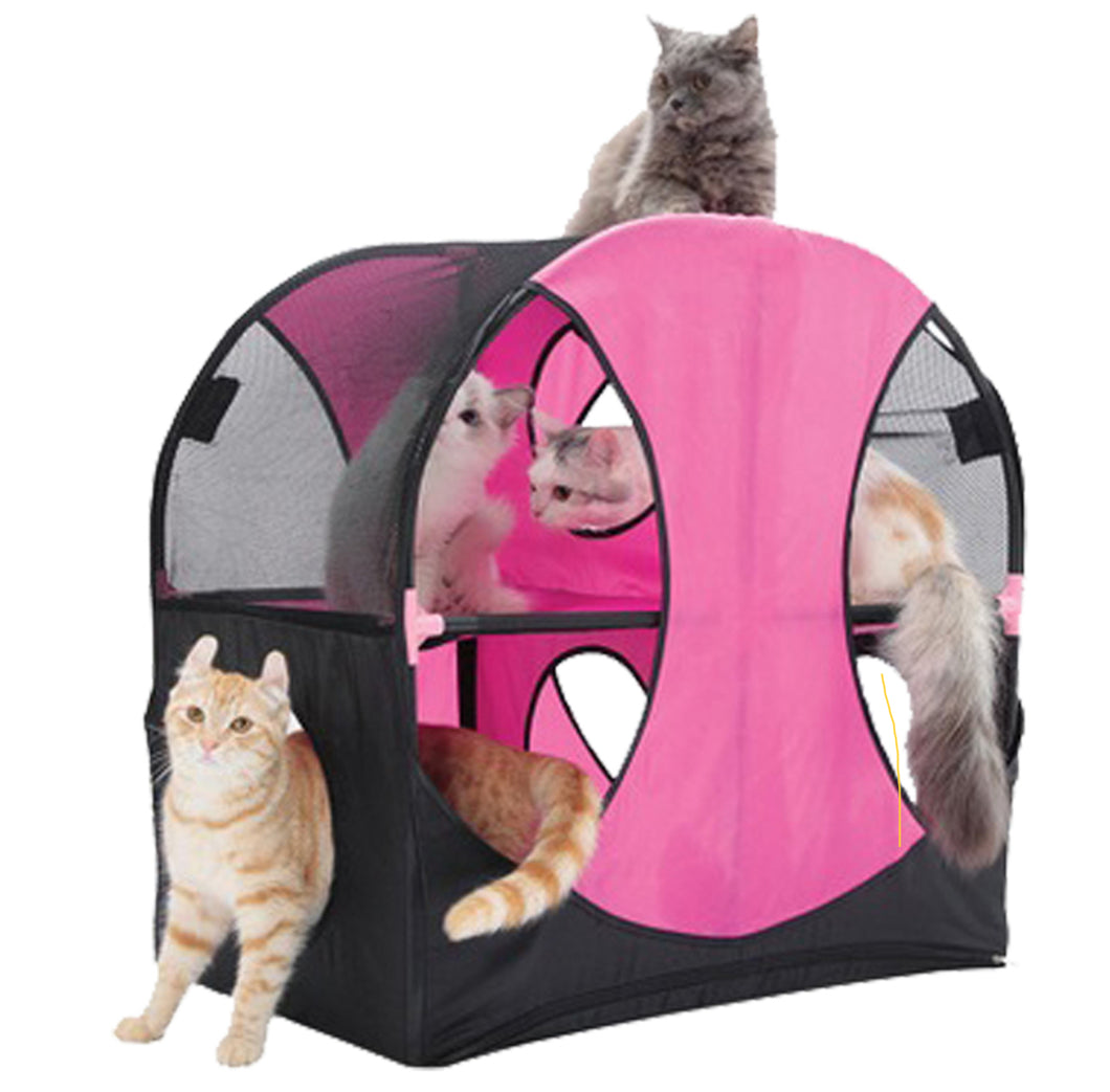 Pet Life Kitty -Play Obstacle Soft Folding Travel Cat House