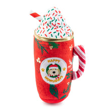 Load image into Gallery viewer, Howliday Cheer Mug Plush Dog Toy – Festive Christmas Dog Toy with Squeaker
