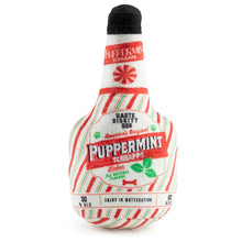 Load image into Gallery viewer, Puppermint Schnapps Bottle Plush Dog Toy – Festive Christmas Stocking Stuffer
