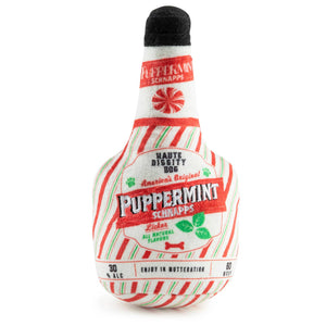Puppermint Schnapps Bottle Plush Dog Toy – Festive Christmas Stocking Stuffer