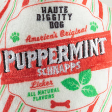 Load image into Gallery viewer, Puppermint Schnapps Bottle Plush Dog Toy – Festive Christmas Stocking Stuffer
