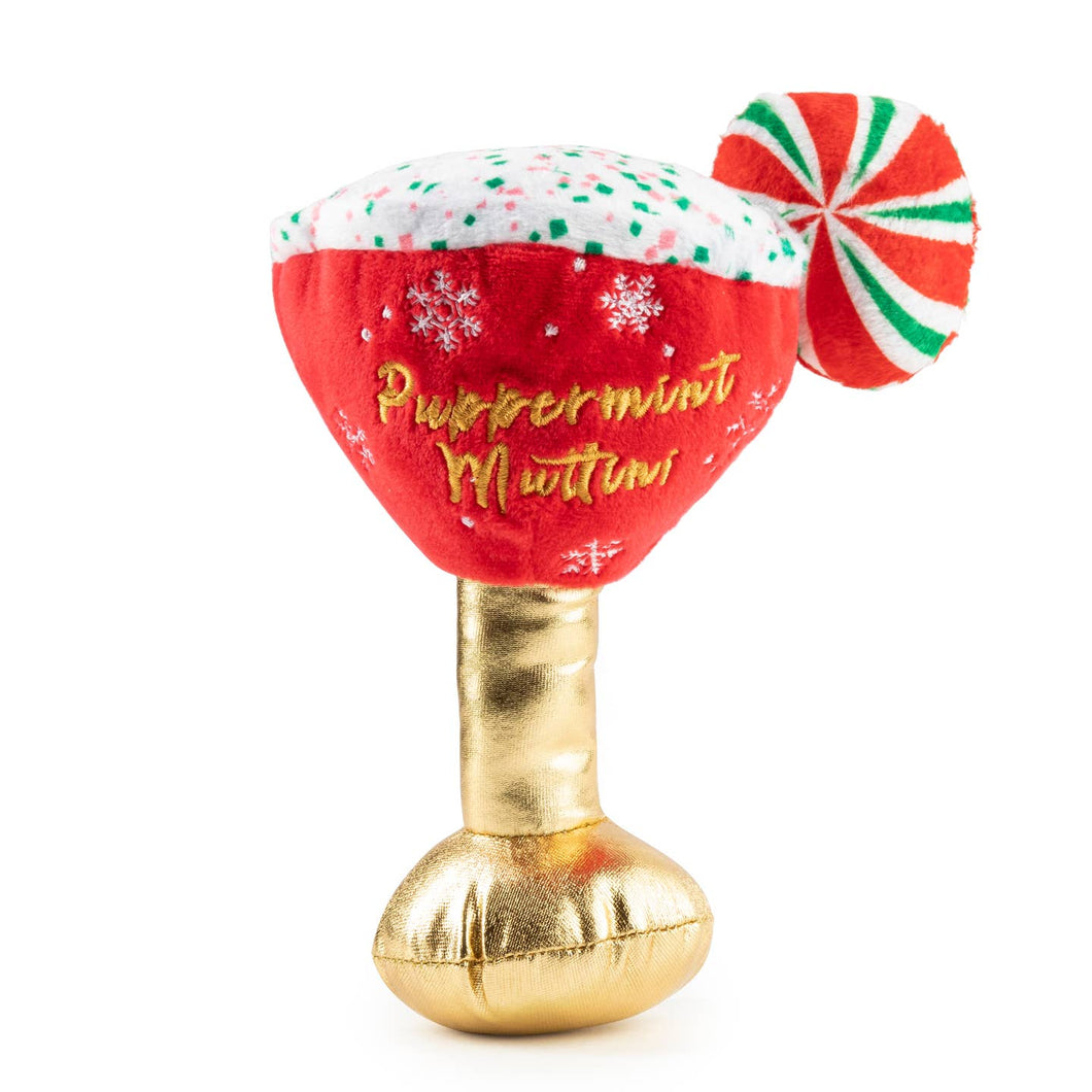 Puppermint Muttini Plush Dog Toy – Festive Christmas Stocking Stuffer