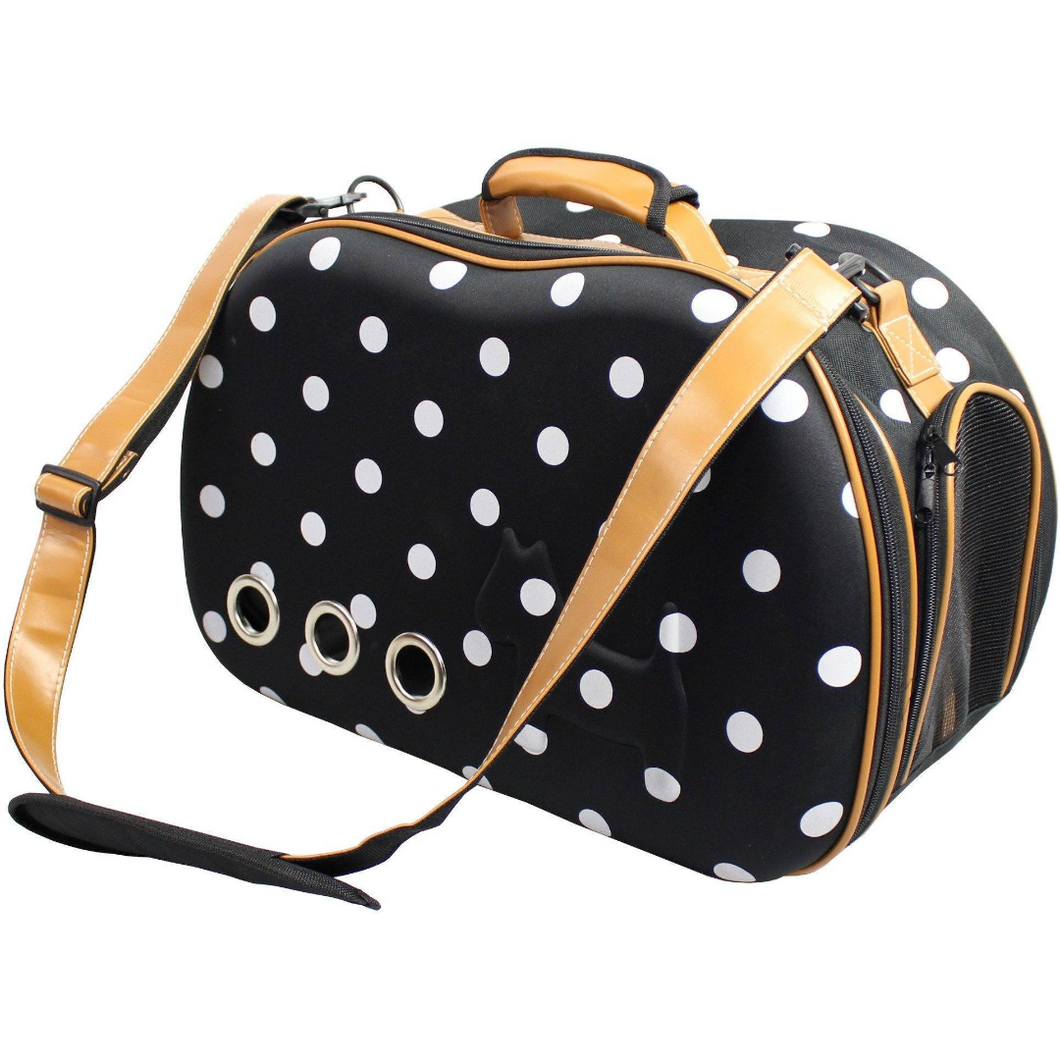 Venta-Shell Collapsible Military Grade Pet Carrier – Polka Dot Design (Up to 40 lbs)