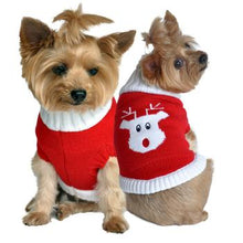 Load image into Gallery viewer, Combed Cotton Red Rudolph Holiday Dog Sweater – Warm Christmas Pet Outfit for Small to Large Dogs

