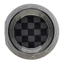 Load image into Gallery viewer, Black Checker Chewy Vuiton Dog Bowl Set – 2 Piece
