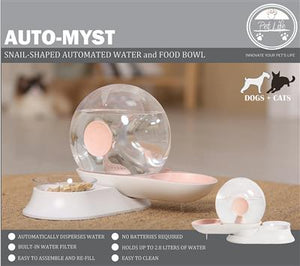 Pet Life® 'Auto-Myst' Snail-Shaped 2-in-1 Filtered Water and Food Bowl