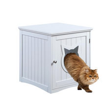 Load image into Gallery viewer, Cat House Side Table, Nightstand Pet House, Litter Box Enclosure
