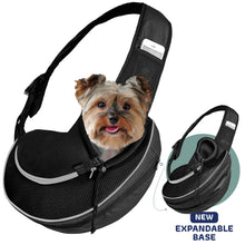 Load image into Gallery viewer, Pet Carrier Expandable Sling For Small Dogs And Cats Black: Red
