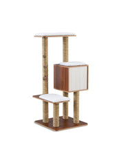 Load image into Gallery viewer, Sophisticat High Tower: Modern Wooden Cat Tree Condo with Scratching Posts&quot;
